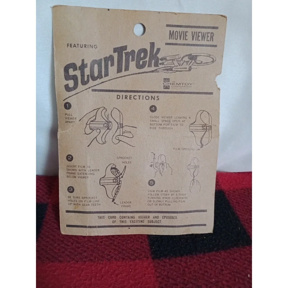 STAR TREK MOVIE VIEWER TOY 1967 CHEM TOYS ON THE CARD Read Description